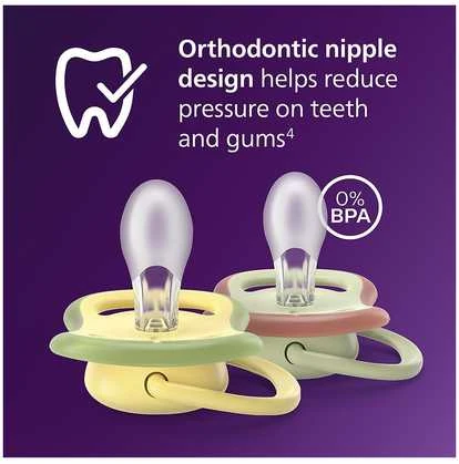 „Philips Avent Ultra Air Day & Night“ čiulptukas, 6–18 mėnesių, 4 vnt., žalias/mėlynas