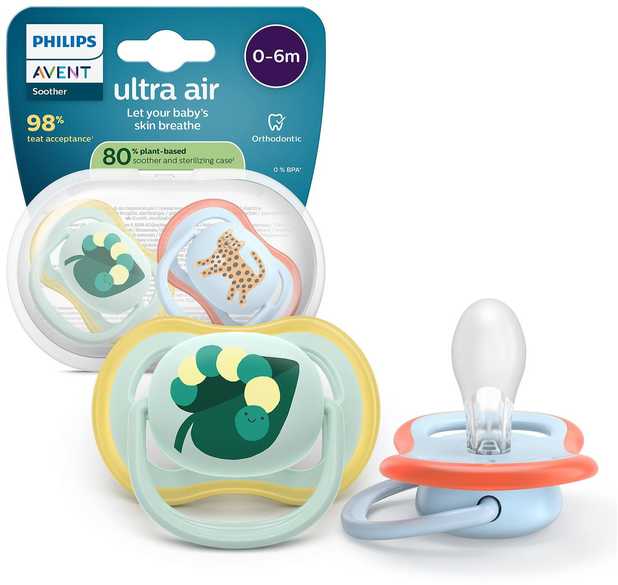 Philips Avent - Ultra air soother, 0-6m, Light žalias/light mėlynas