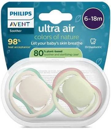 „Philips Avent“ čiulptukas „Ultra Air“, 6–18 mėn., šviesiai smėlio / šviesiai žalios spalvos