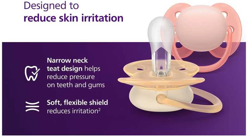Philips Avent Ultra soft -tutti, 0–6 kk, 2 kpl/pakkaus, keltainen/oranssi, 80 % kasvipohjaisia materiaaleja