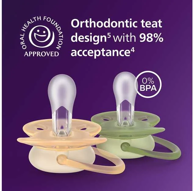 Philips Avent Ultra Soft tutti, 0–6 kk, 4 kpl, monivärinen
