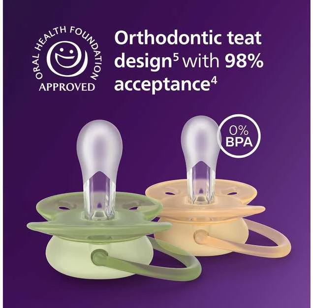 Philips Avent Ultra Soft tutti, 6–18 kk, 4 kpl, beige/vaaleanvihreä