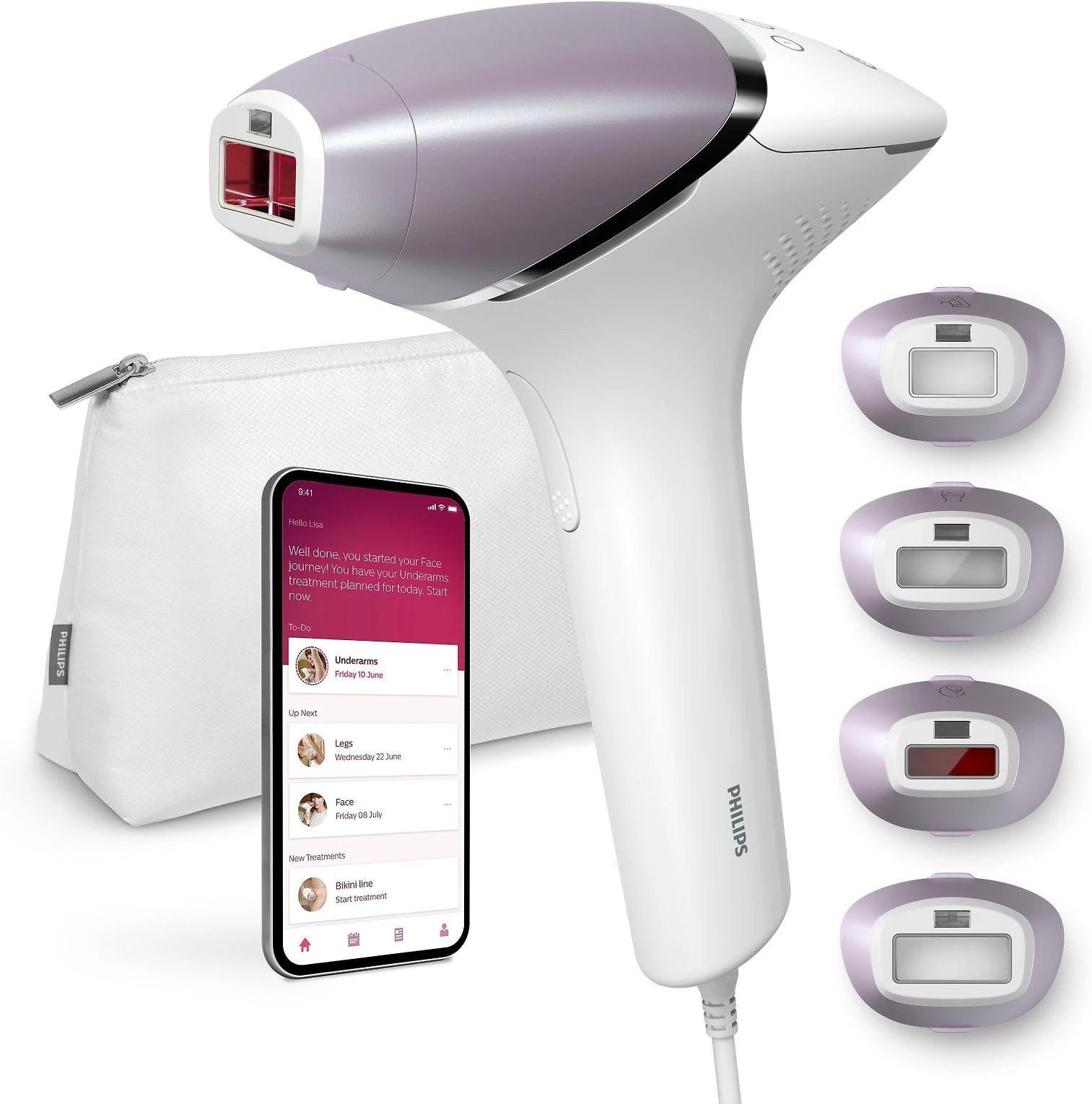 Fotoepiliatorius Philips Lumea IPL 8000 Series IPL plaukelių šalinimo prietaisas su „SenseIQ“ BRI947/00