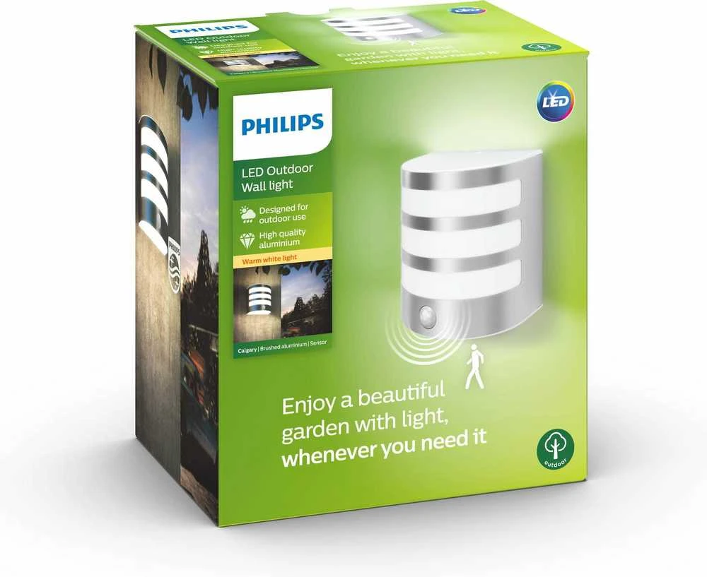 Philips Calgary PIR LED sieninis šviestuvas, 3 W, sąrašas