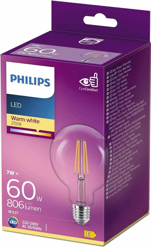 LED lemputė PHILIPS, G93, E27, 6 W, 806 lm, 2700 K