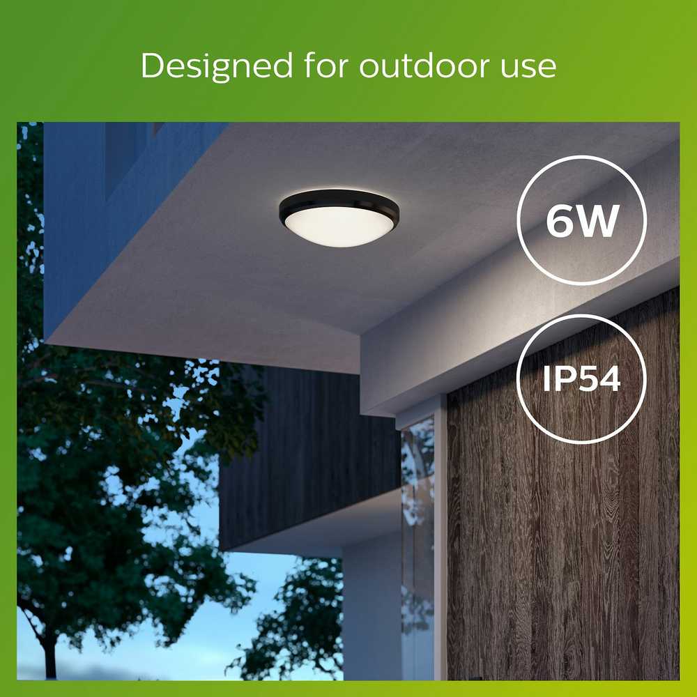 Lubinis šviestuvas Šviestuvas Philips Doris 929003190901, 6W, LED, IP54, juodas
