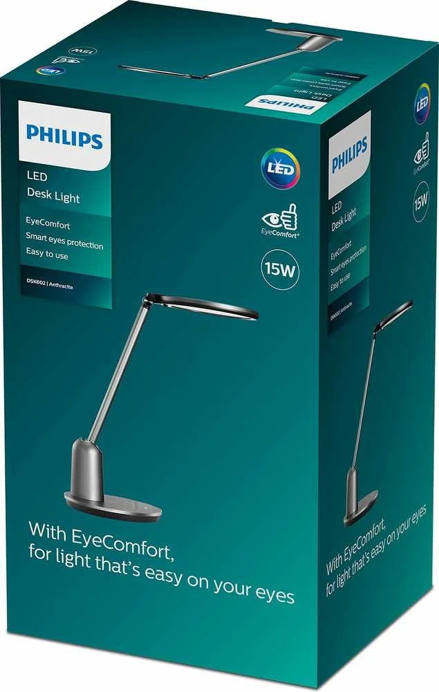 Philips LED Schreibtischleuchte Einstein 15W, 2800K-5100K, baltas