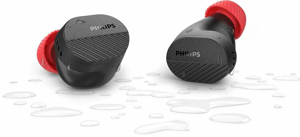 Belaidės ausinės Philips TAA5508BK, Juodos ir raudonos spalvos