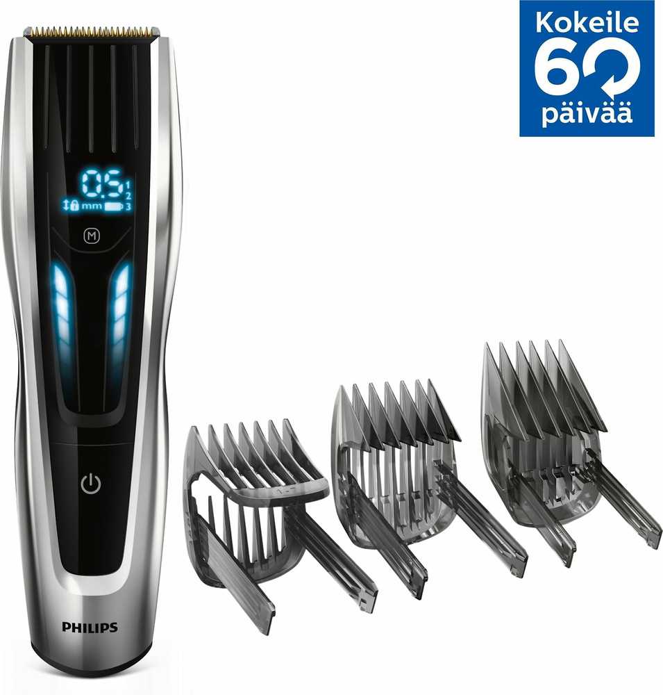 „Philips“ serijos 9000 plaukų kirpimo mašinėlė HC9450/15, titano peiliukai, 400 ilgio nustatymų, 120 min. veikia be laido / 1 val. įkrovimas