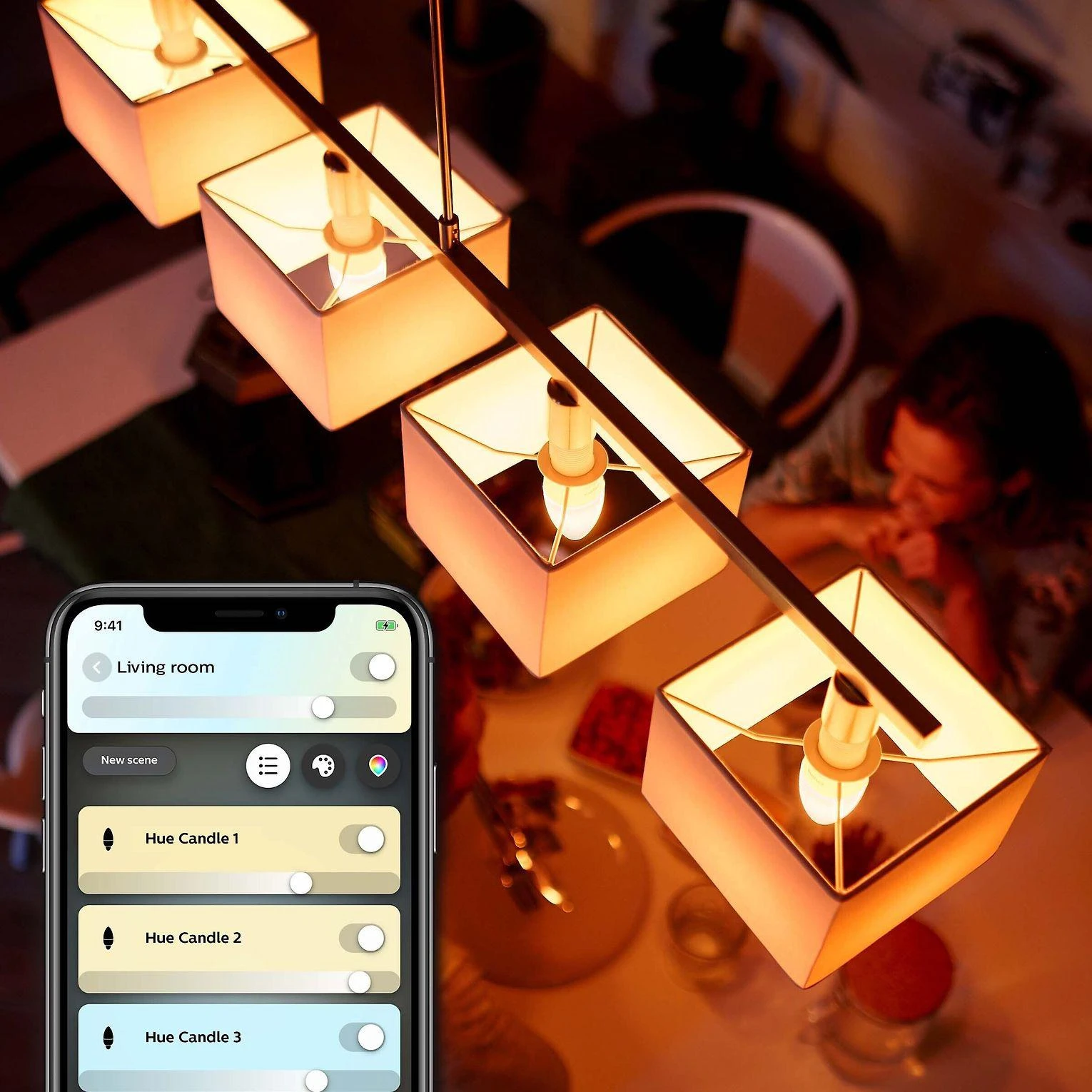 „Philips Hue“ E14 4W WA BT žvakės, 2 vnt. pakuotėje