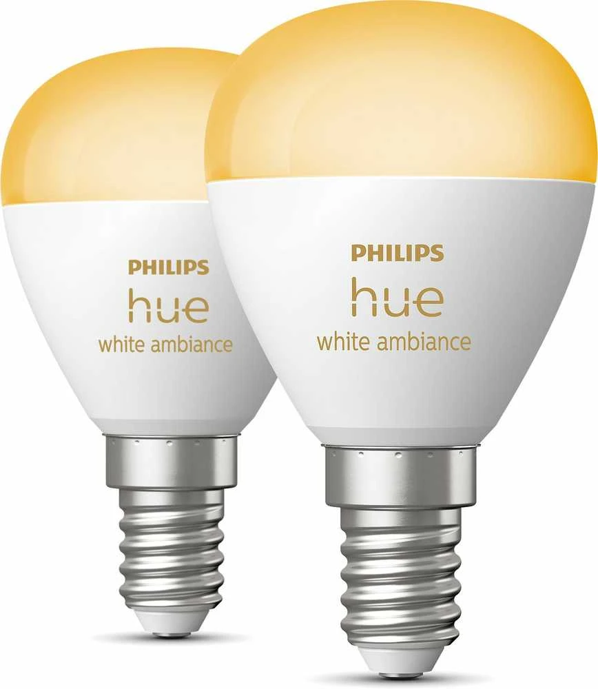 „Philips Hue Baltas Ambiance“ sferos dviguba pakuotė, E14, 470 lm