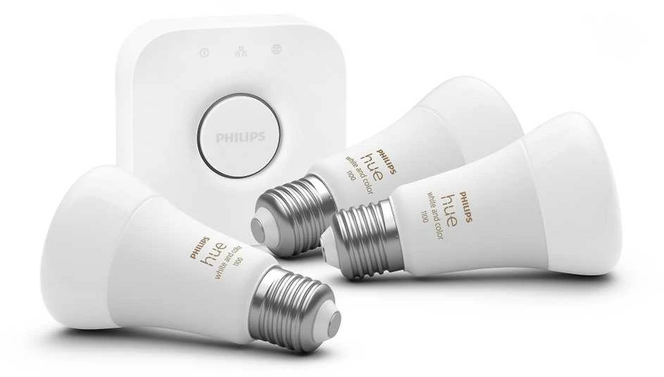 Philips „Hue White and color ambiance“ Pradinis rinkinys: 3 E27 išmaniosios lemputės (1100)