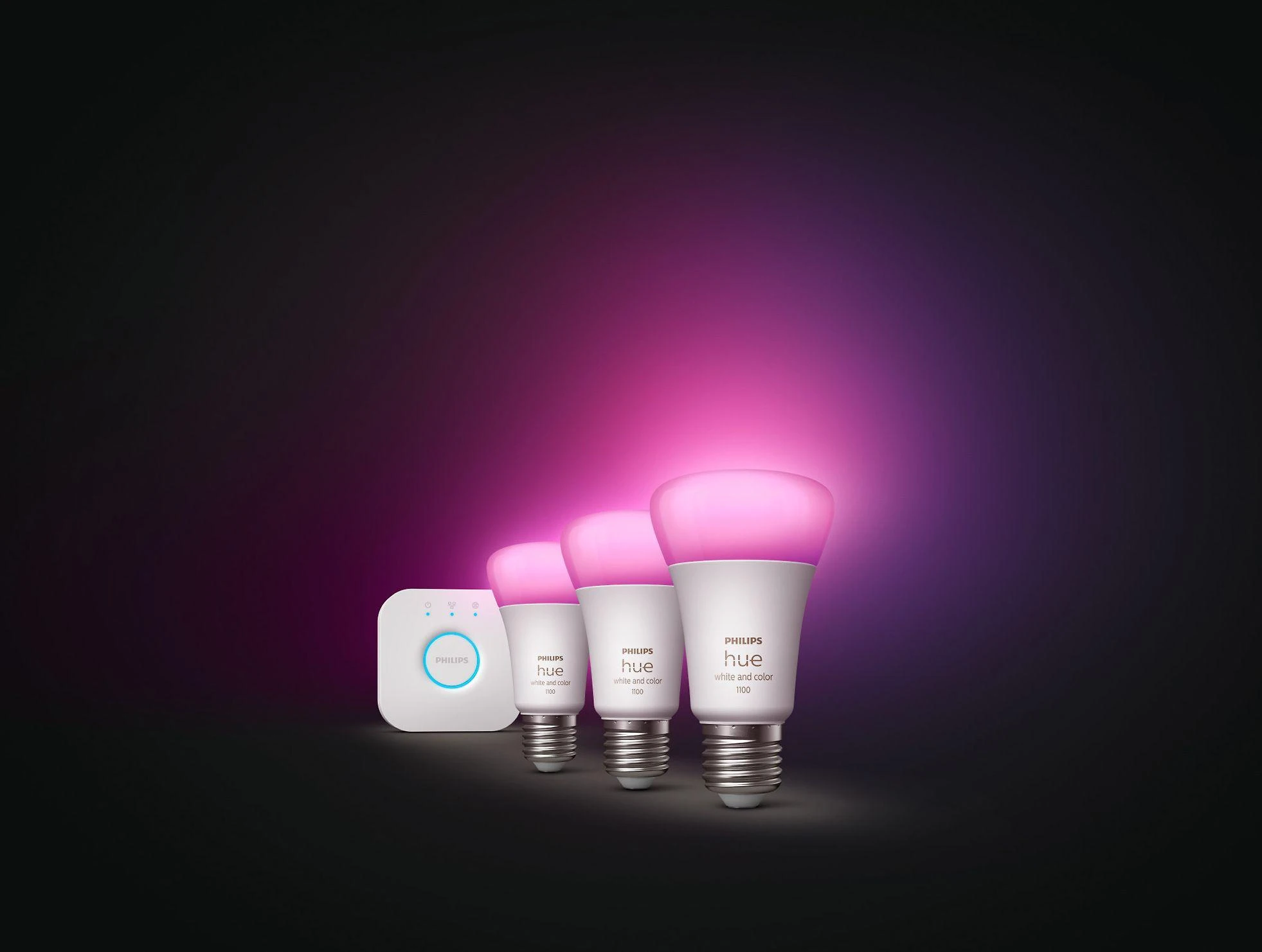 Philips „Hue White and color ambiance“ Pradinis rinkinys: 3 E27 išmaniosios lemputės (1100)