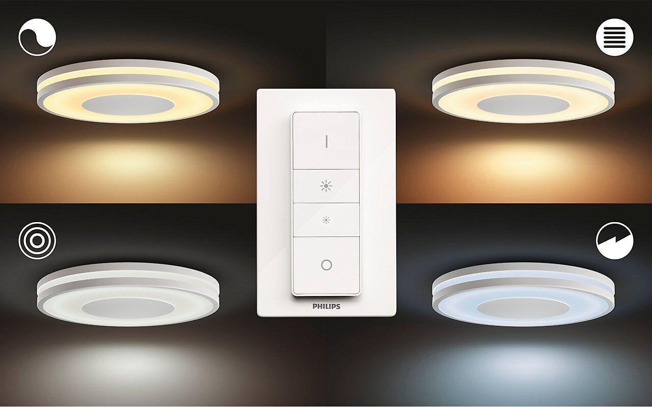 Lubinis šviestuvas „Philips Hue Being“ baltos atmosferos išmanusis lubų šviestuvas, baltas