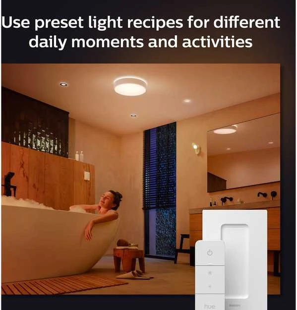 Lubinis šviestuvas Philips Hue Devere M lubos baltos