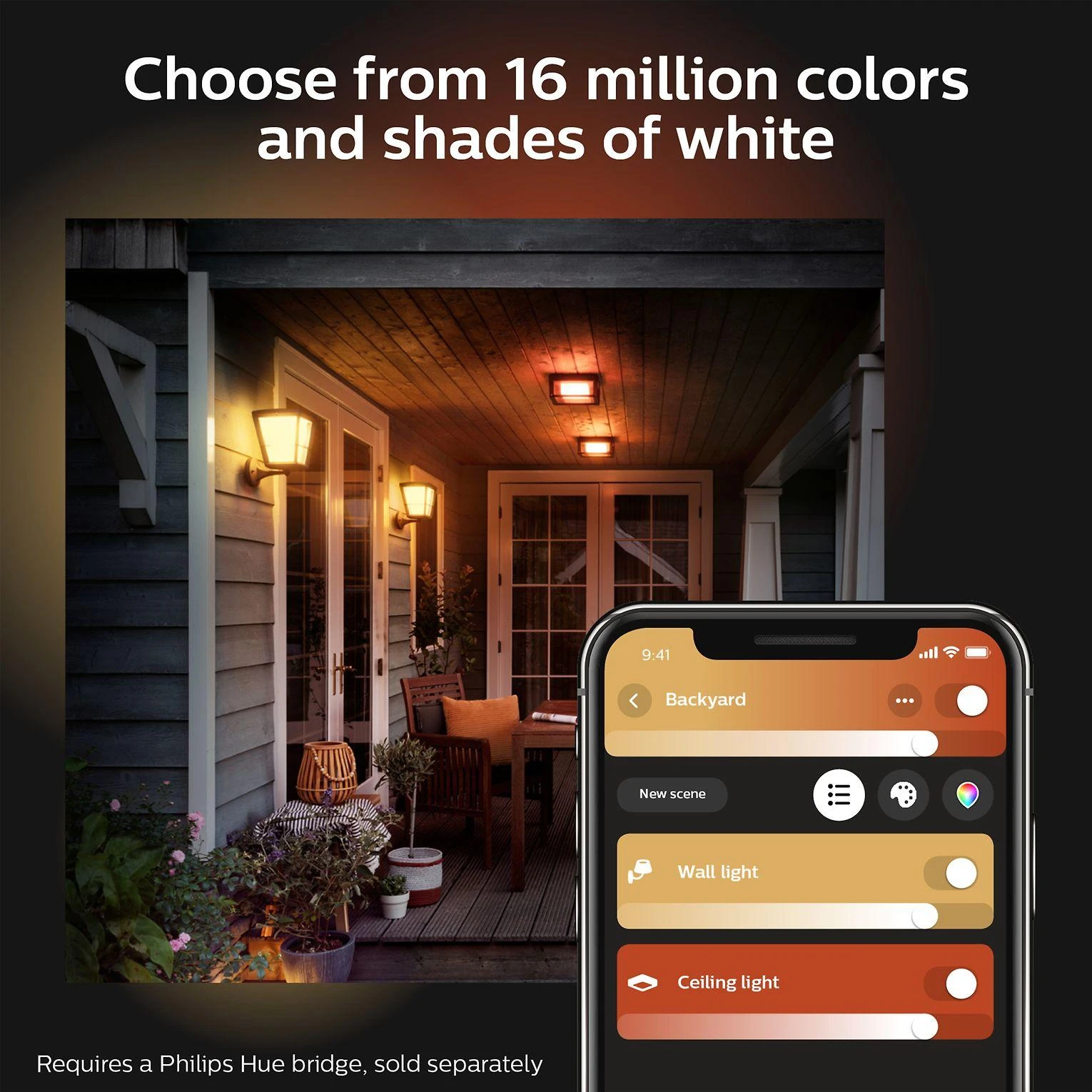 Philips Hue Econic Sieninis lauko šviestuvas (Baltas ir spalvotas)