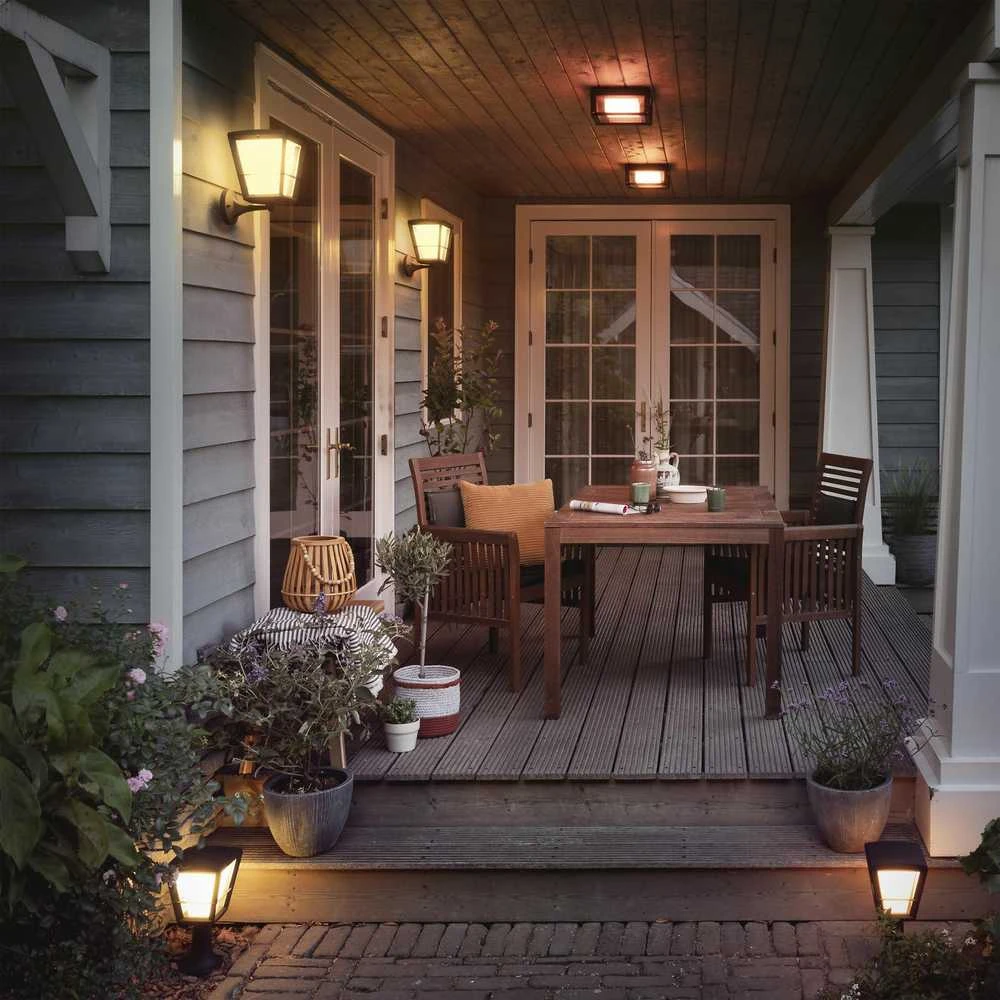 Philips Hue Econic Sieninis lauko šviestuvas (Baltas ir spalvotas)