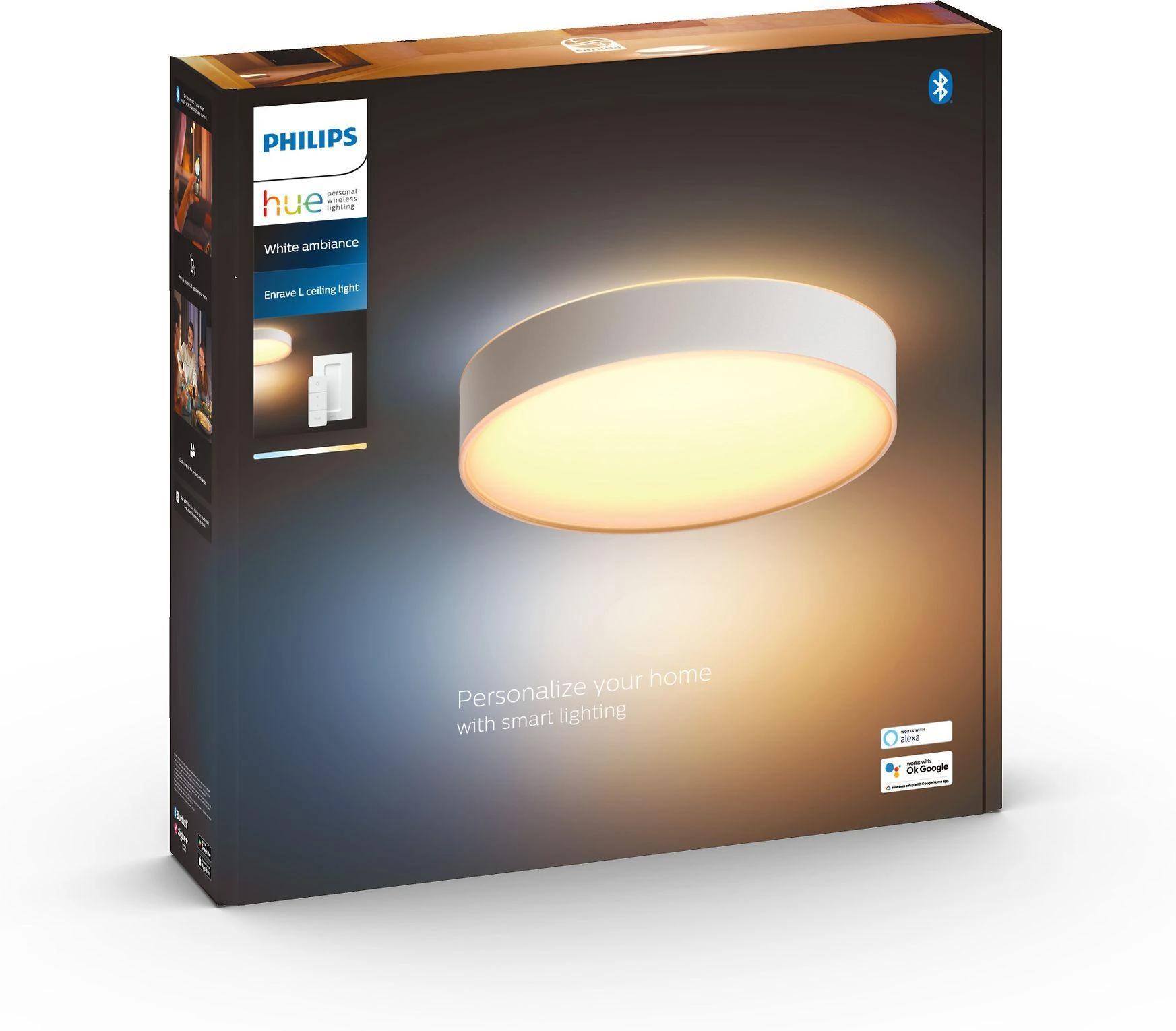 Philips Hue Enrave L lubinis šviestuvas baltas | 33,5 W | Baltas Ambiance 2200-6500 | Bluetooth