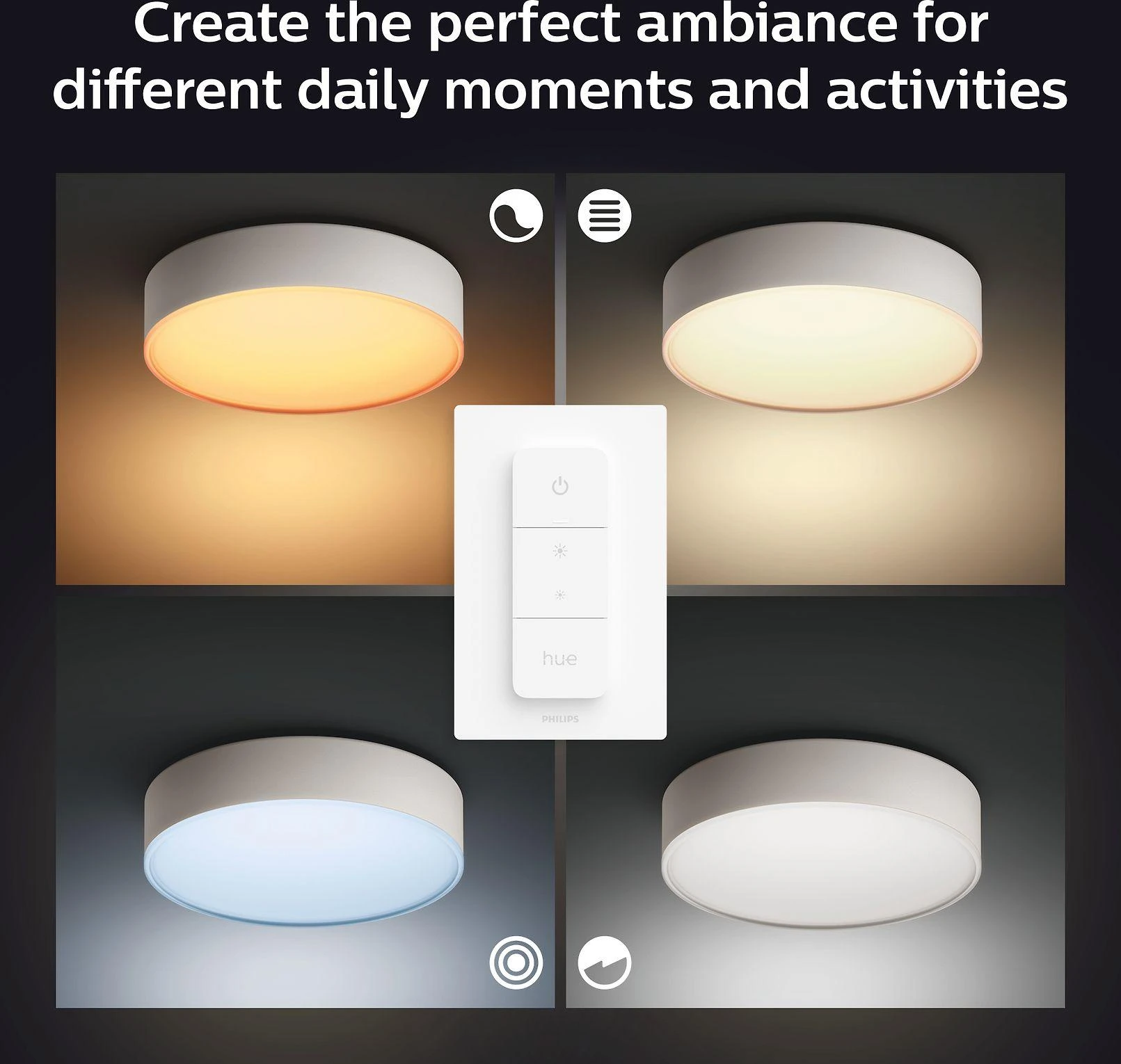 Lubinis šviestuvas Philips Hue Enrave baltas S