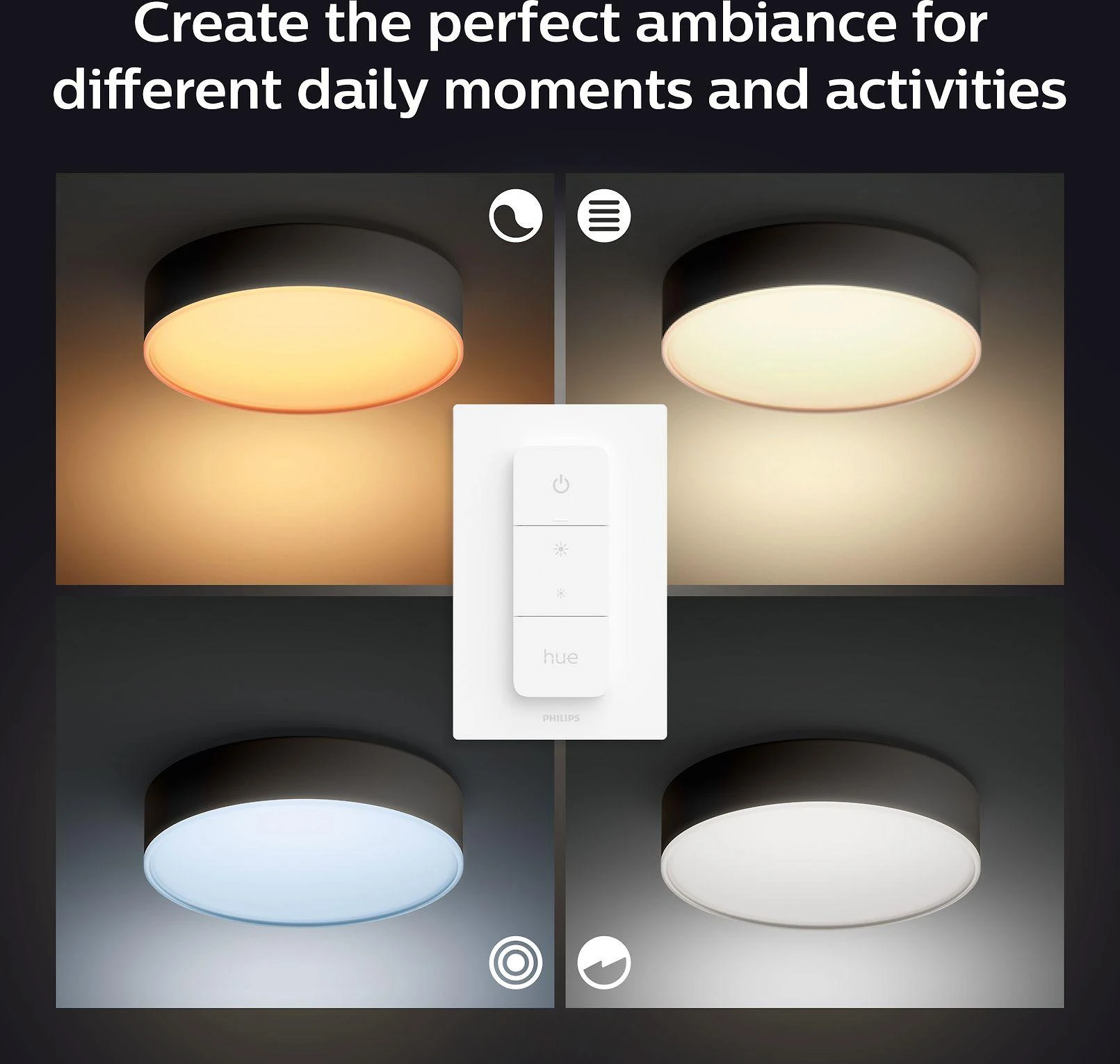 Lubinis šviestuvas Philips Hue Enrave juodas S
