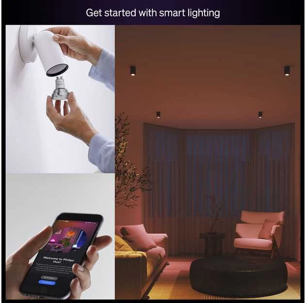 „Philips Hue Essential“ GU10 išmanusis prožektorius 4,7 W - 3 vnt.