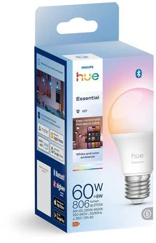 Philips Hue Essential A60 Inteligentna żarówka E27 8W
