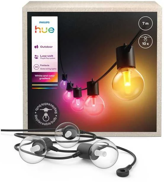 „Philips Hue Festavia Globe“ lauko švieselių pasakos, 7 m | 30 W | „Bluetooth“, „Zigbee“