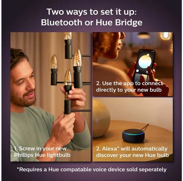 Philips Hue E14 WA 4,6W kaitinimo žvakė