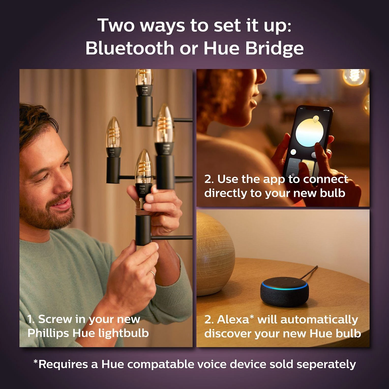 Philips Hue E14 WA 4,6W kaitinimo žvakė