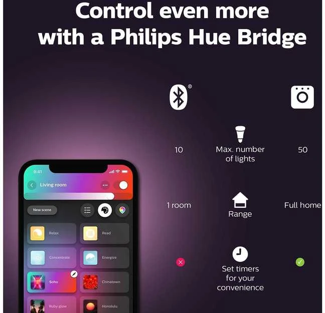 Nešiojamasis šviestuvas Philips Hue Go (Balta/spalvota)