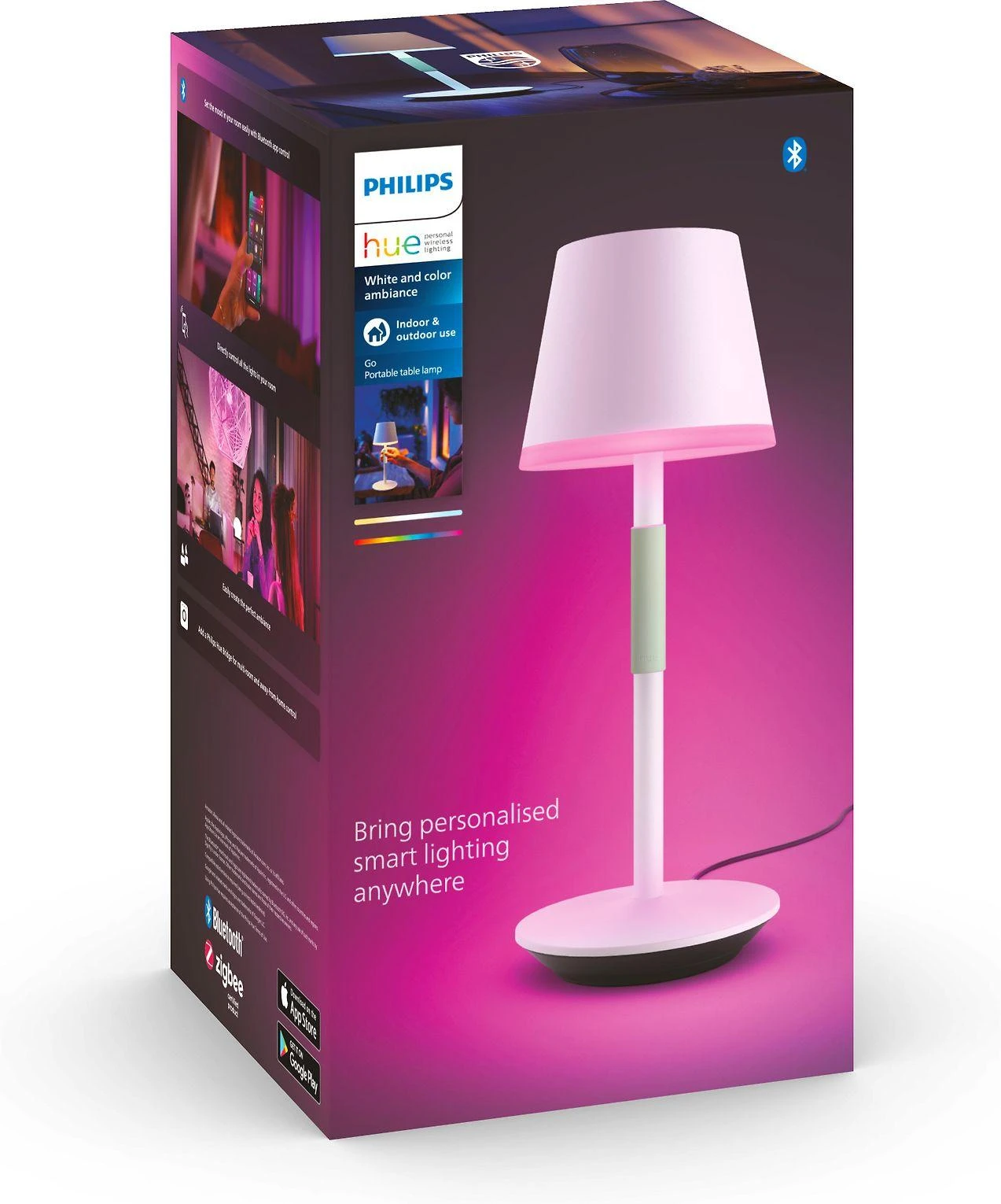 Philips Hue Baltas & Color Ambiance Go nešiojama stalinė lempa balta