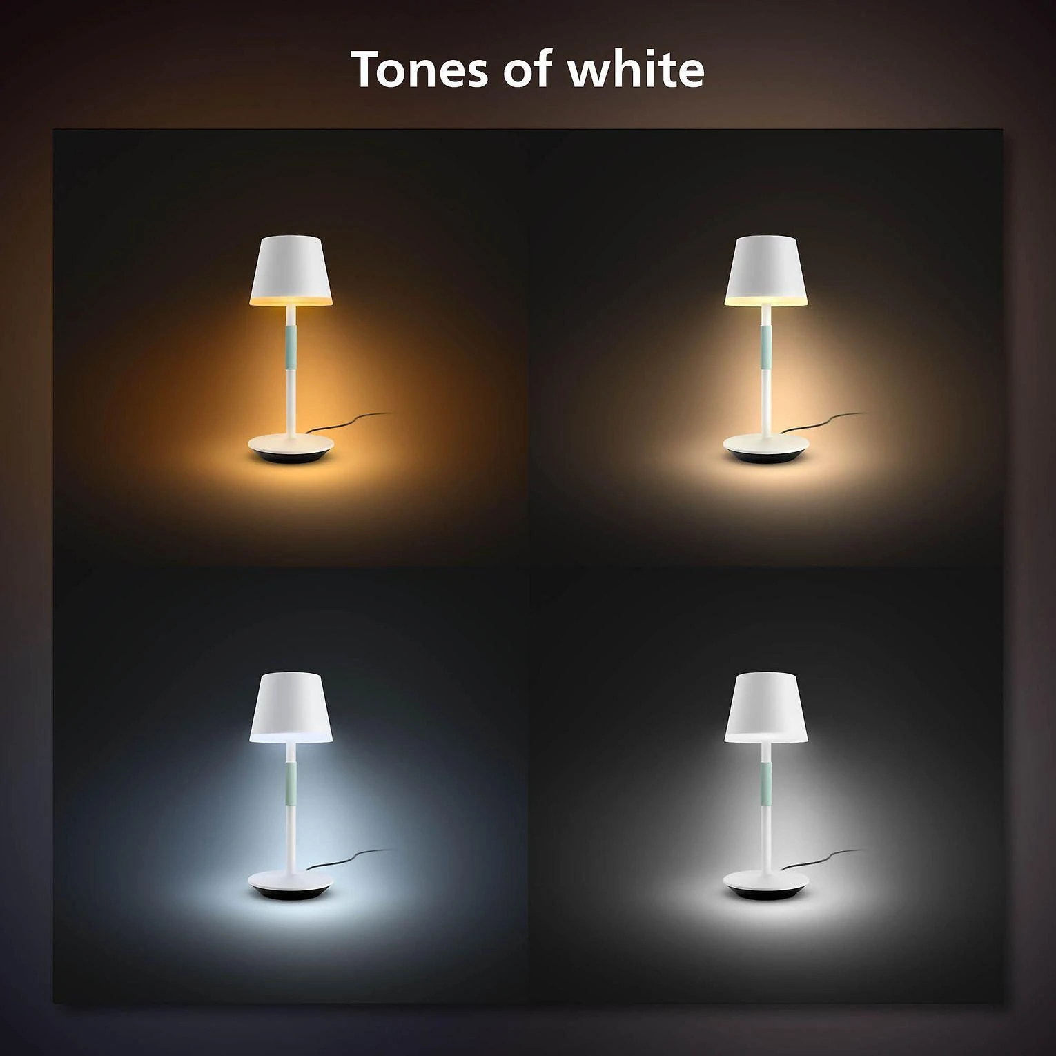 Philips Hue Baltas & Color Ambiance Go nešiojama stalinė lempa balta