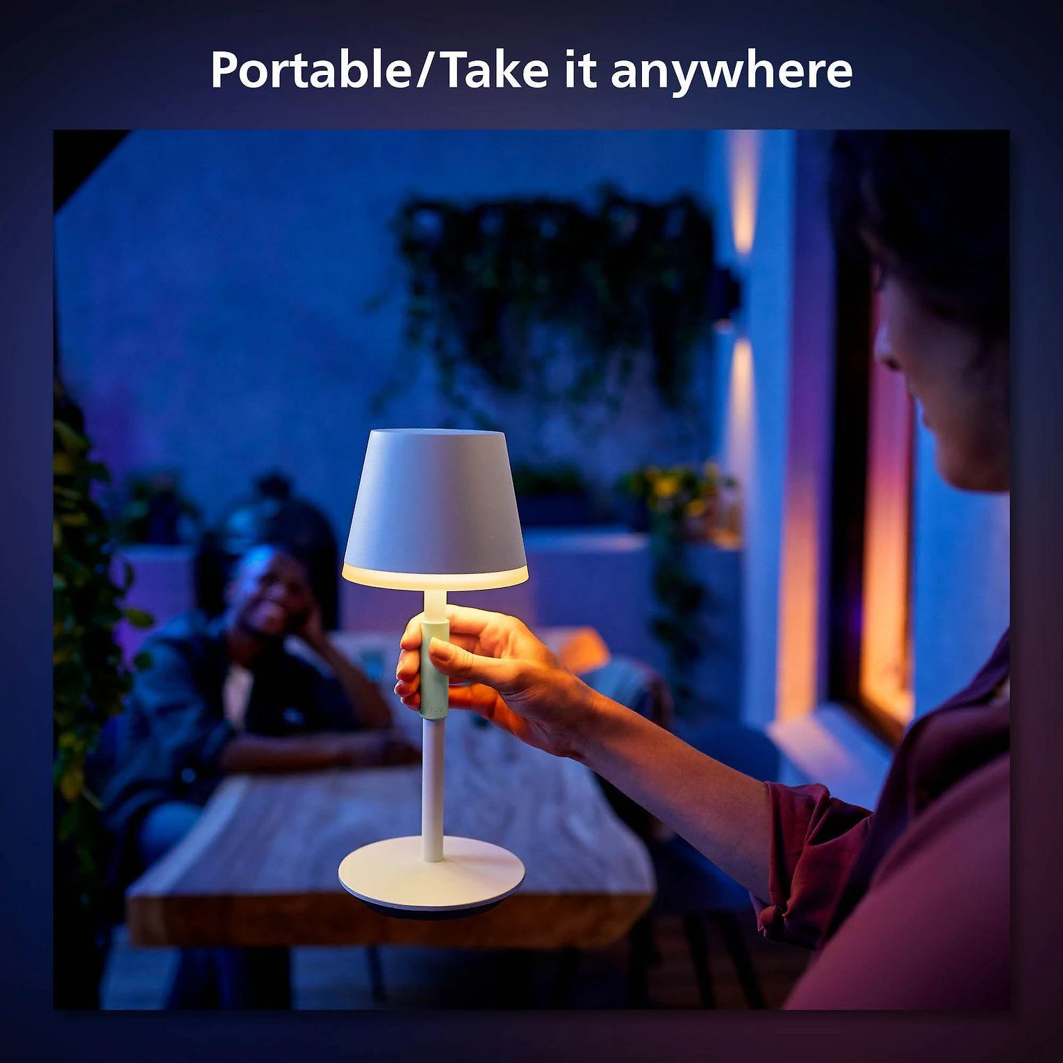 Philips Hue Baltas & Color Ambiance Go nešiojama stalinė lempa balta