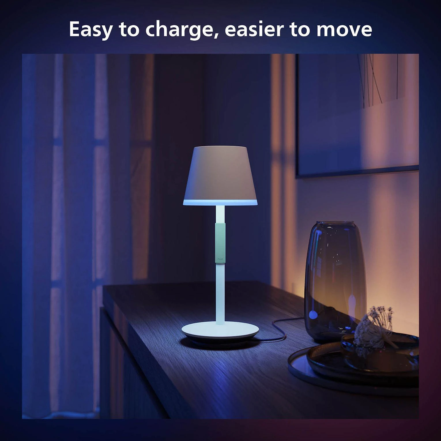 Philips Hue Baltas & Color Ambiance Go nešiojama stalinė lempa balta