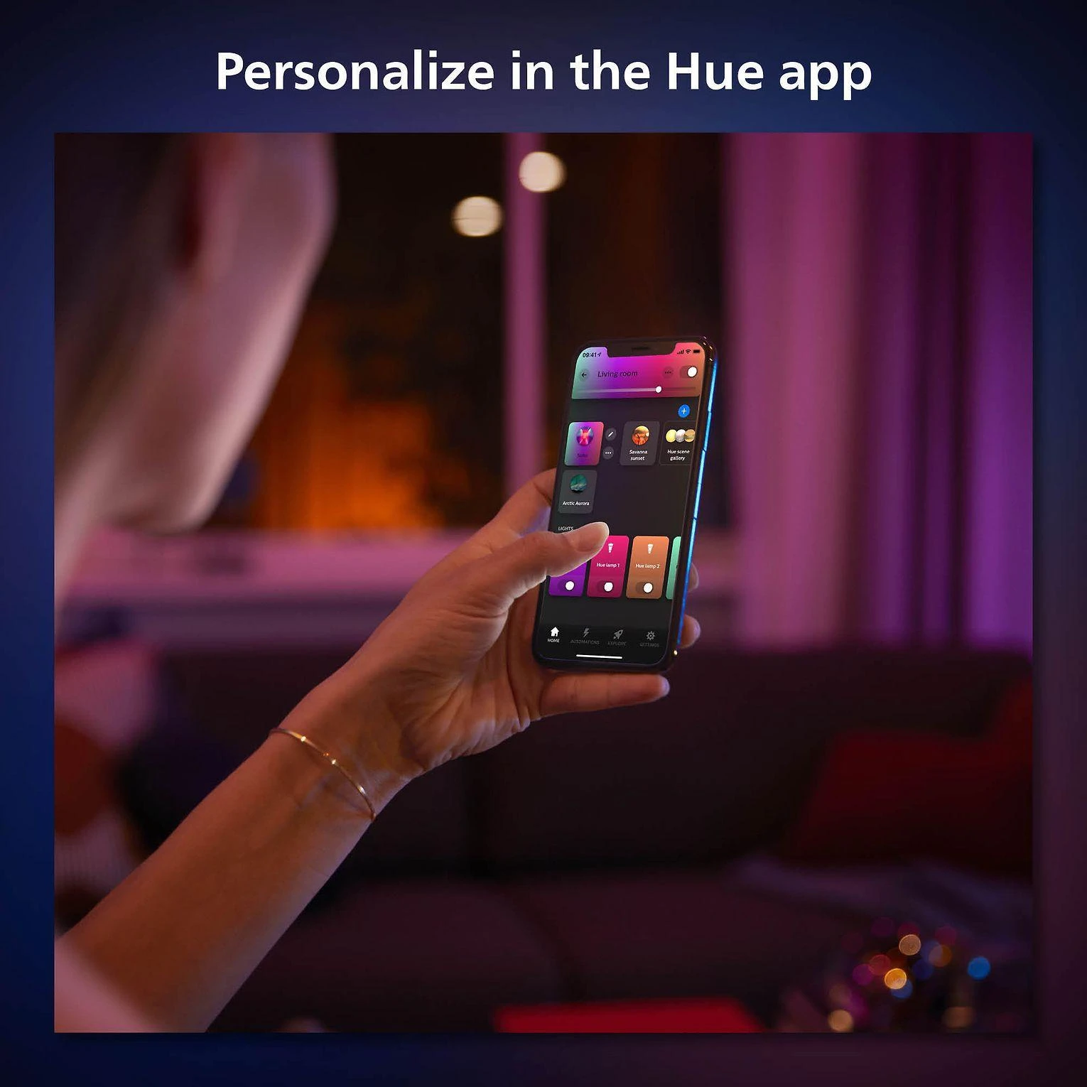 Philips Hue Baltas and colour ambience Nešiojamoji stalo lempa Hue Go