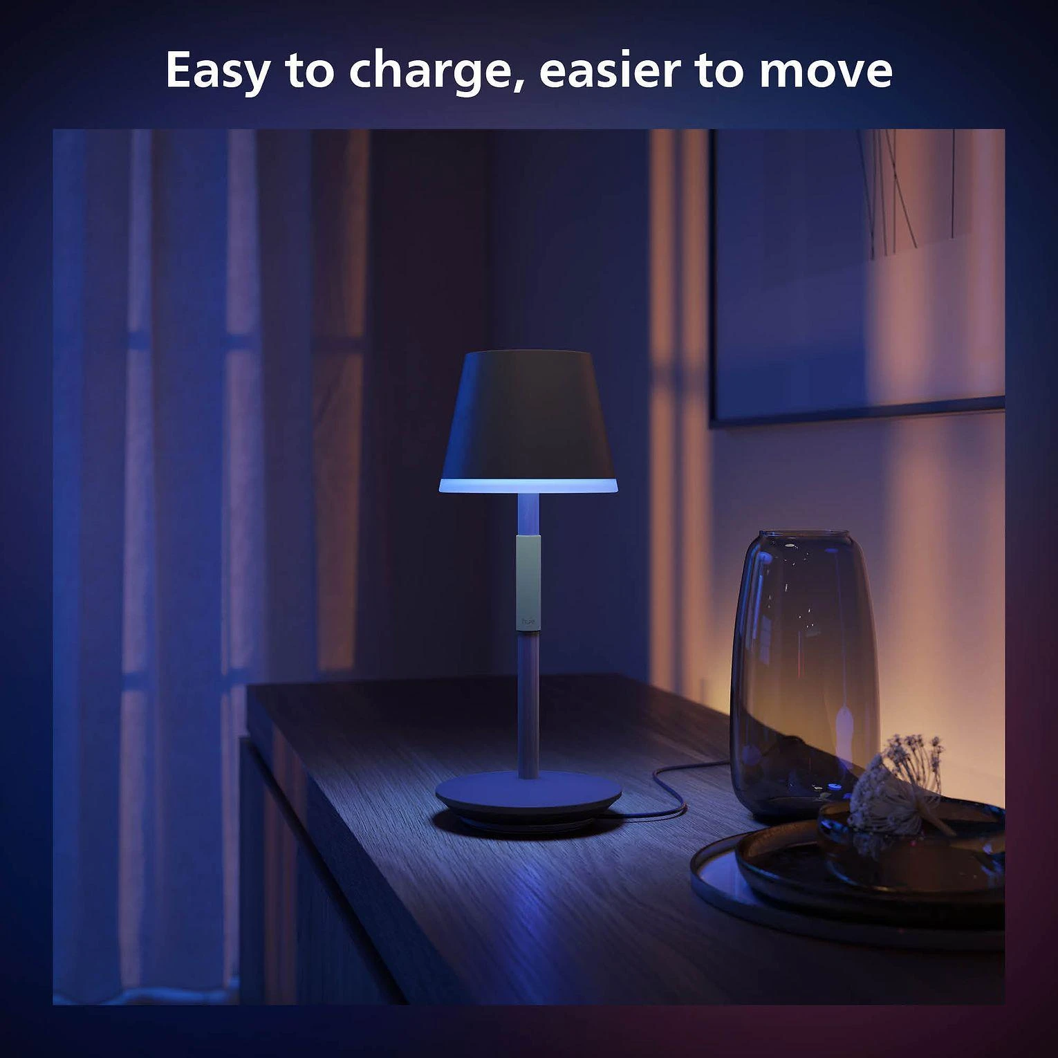 Philips Hue Baltas and colour ambience Nešiojamoji stalo lempa Hue Go