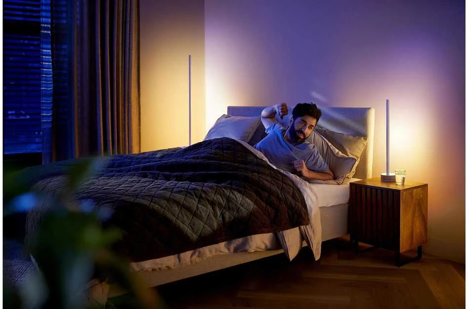 Stalo gradientinis šviestuvas Philips Hue Signe Oak, Baltos spalvos