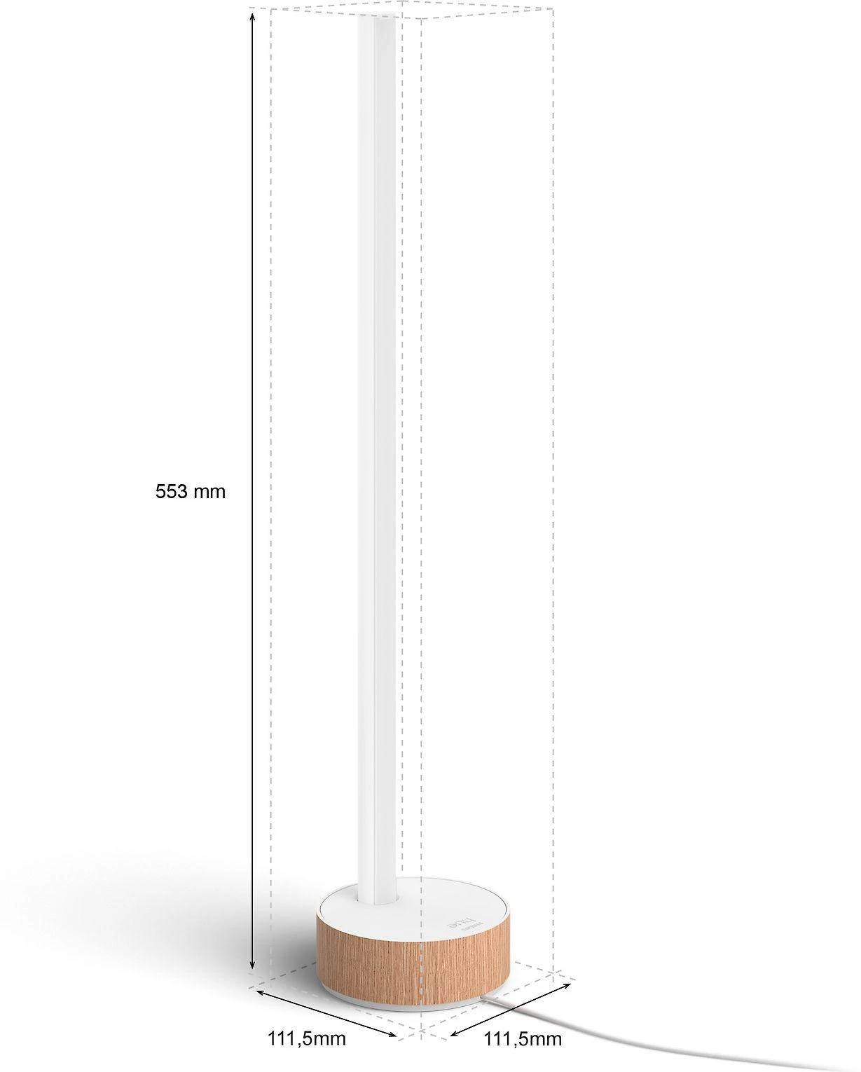 Stalo gradientinis šviestuvas Philips Hue Signe Oak, Baltos spalvos