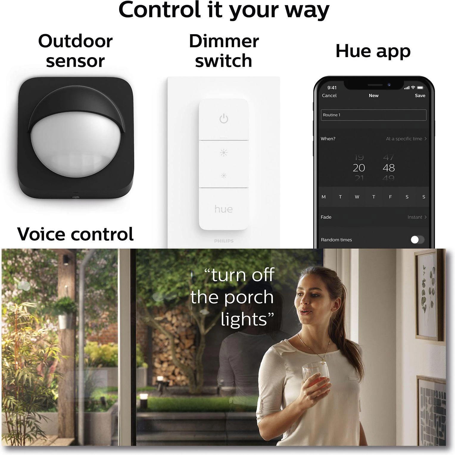 Sieninis šviestuvas Philips Hue Baltas and colour ambience „Impress” sieninis lauko šviestuvas