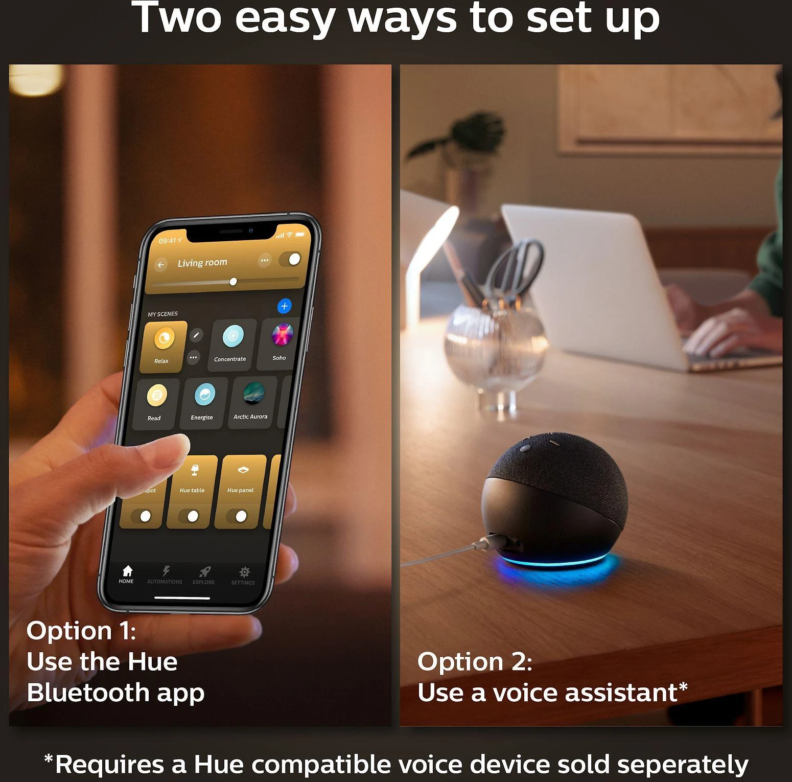 „Philips WA 11W A60 E27“ 2 vnt. pakuotė | E27 | 11 W | Nuo šiltos iki vėsios, balta 2200K–6500K | „Bluetooth“ ir „Zigbee“