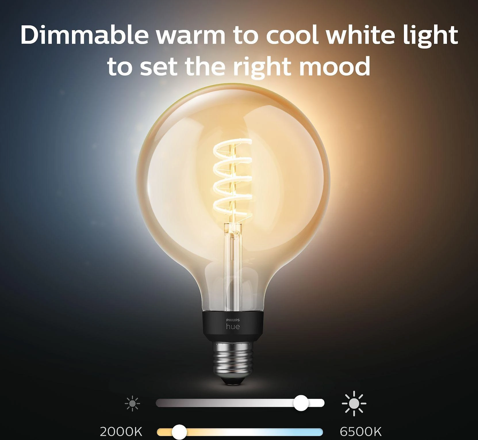 Philips Hue Baltas Ambiance LED G125 lempa E27 Zigbee, Bluetooth