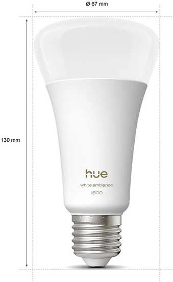„Philips Hue“ WA 1600 A67 1P EU | E27 | 11,8 W | Baltos ir spalvotos šviesos | „Bluetooth“ ir „Zigbee“