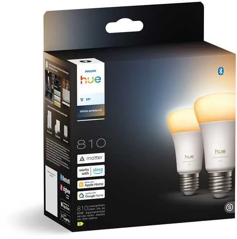 Philips Hue Inteligentna żarówka A60 E27 - 810 | 2 vnt.