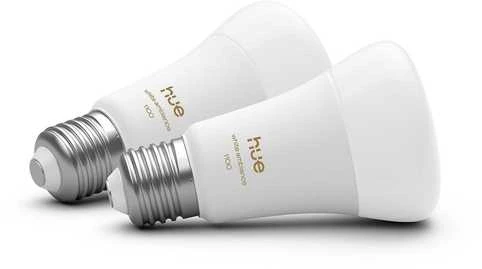Philips Hue WA 1100 A60 2P EU | E27 | 8,1 W | Nuo šiltos iki vėsios baltos šviesos | „Bluetooth“ ir „Zigbee“