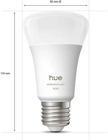 „Philips Hue WCA 1100 A60 1P EU“ | E27 | 8,1 W | Baltos ir spalvotos šviesos | „Bluetooth“ ir „Zigbee“