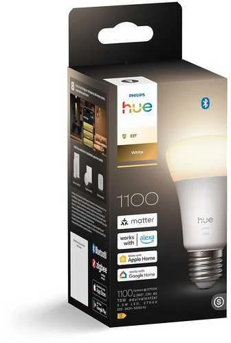 „Philips Hue W 1100 A60 1P EU“ | E27 | 9,5 W | Švelniai balta šviesa | „Bluetooth“ ir „Zigbee“