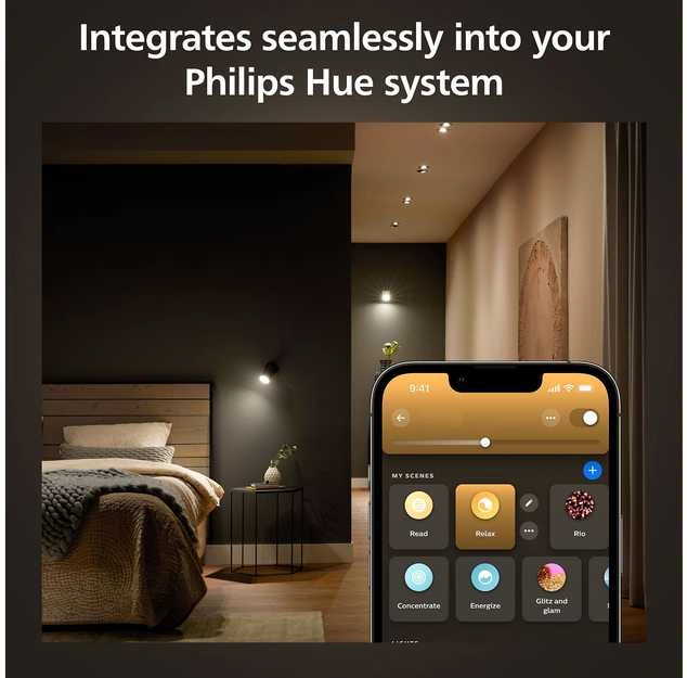Philips Hue Smart Spotlight, 2 vnt pakuotės | GU10 | 4,2 W | Šiltas iki šaltas baltas lengvas