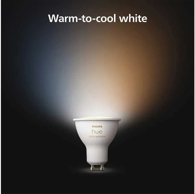„Philips Hue Baltas Ambiance GU10“ lemputės, 350 lm, pakuotėje