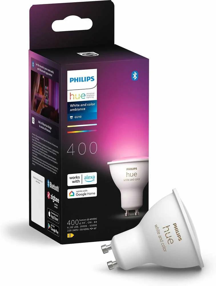 Philips Hue Smart Spotlight | GU10 | 4,2 W | Baltas ir spalvota šviesa