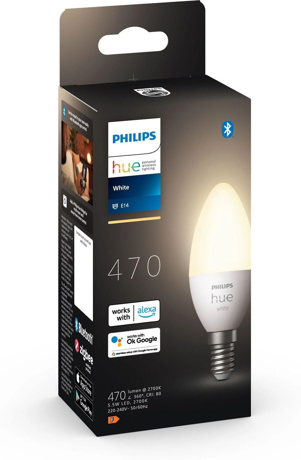 „Philips Hue Baltas“ žvakė E14 5,5 W 2700 K „Zigbee“ su „Bluetooth“